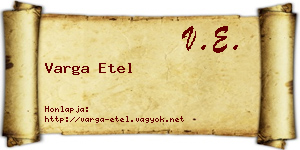 Varga Etel névjegykártya